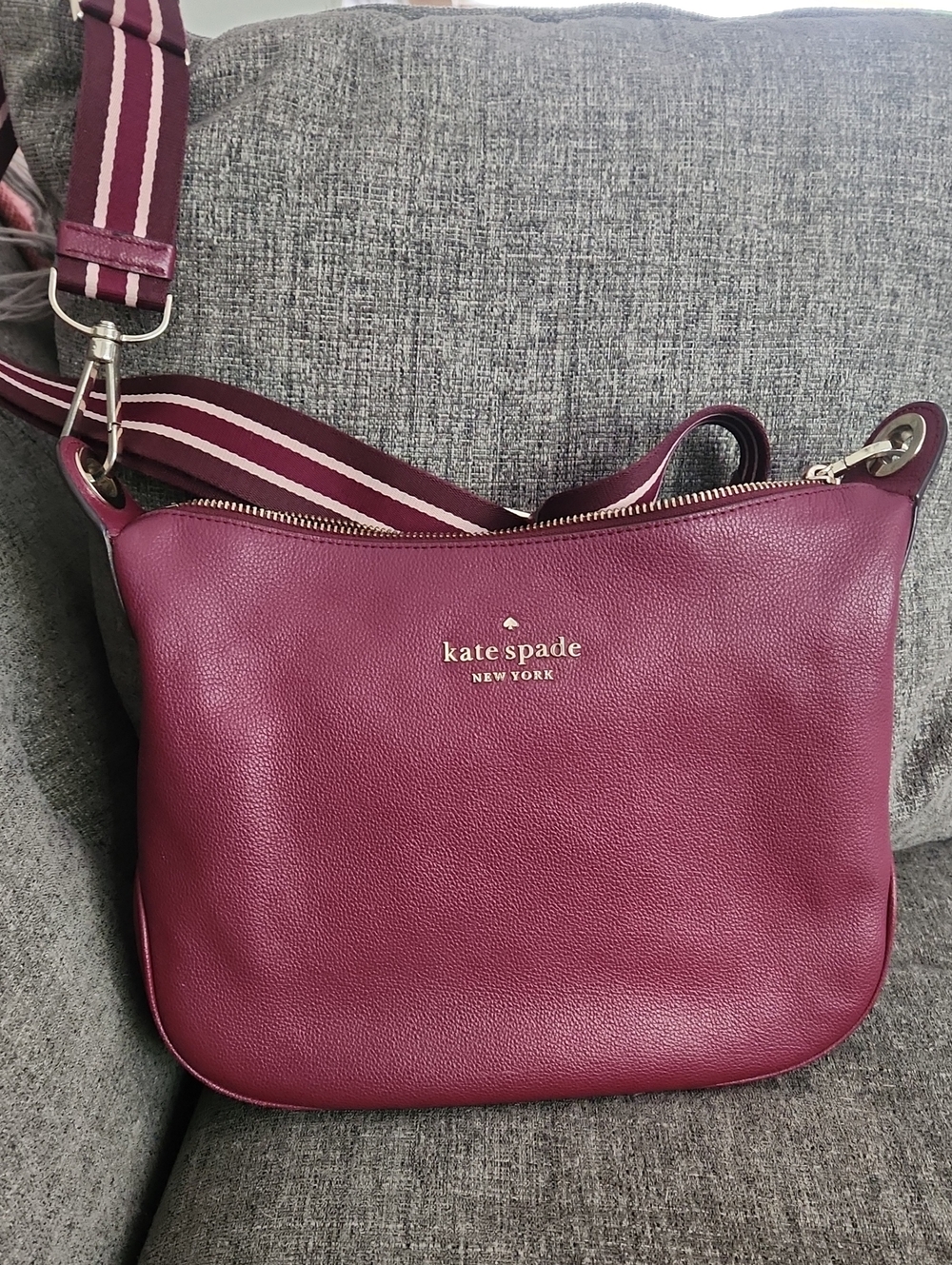 kate spade Rosie  Leather Crossbody with Striped Strap